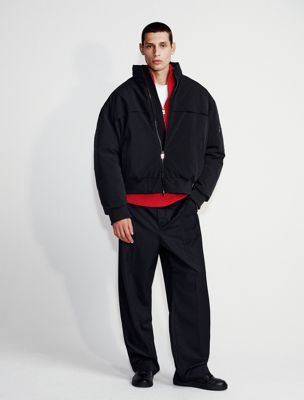 black padded bomber jacket for men calvin klein