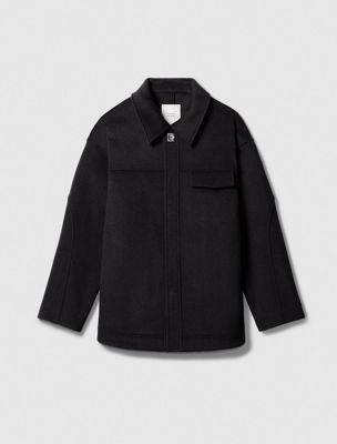 asphalt woven shacket for men calvin klein