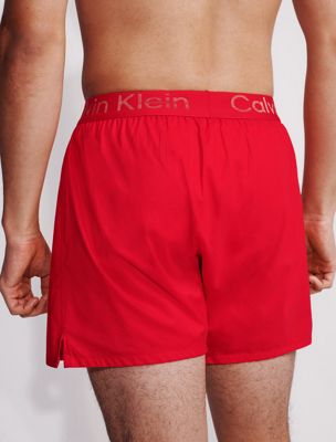 chinese red geweven boxershort voor heren - calvin klein