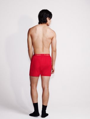 chinese red geweven boxershort voor heren - calvin klein