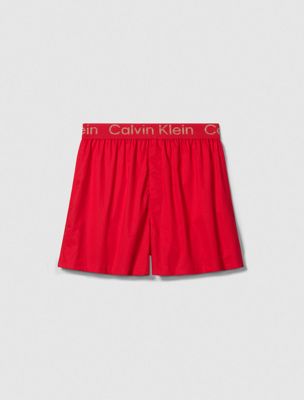 chinese red geweven boxershort voor heren - calvin klein