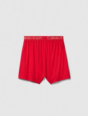 chinese red geweven boxershort voor heren - calvin klein