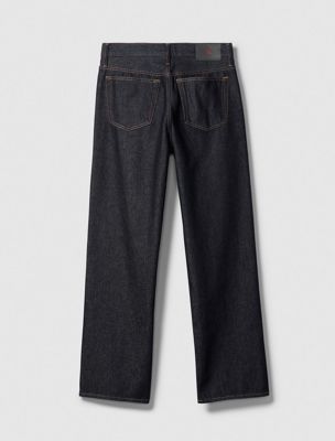 rinse 90s straight asymmetric jeans for men calvin klein