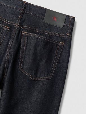 rinse 90s straight asymmetric jeans for men calvin klein