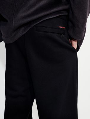 black lux terry sweatpants for men calvin klein