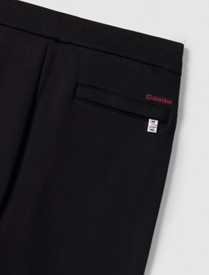 black lux terry sweatpants for men calvin klein