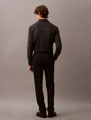 black beauty slim wool gabardine trouser for men calvin klein