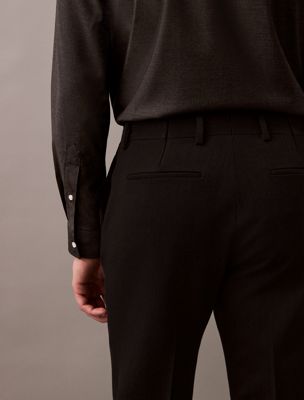 black beauty slim wool gabardine trouser for men calvin klein