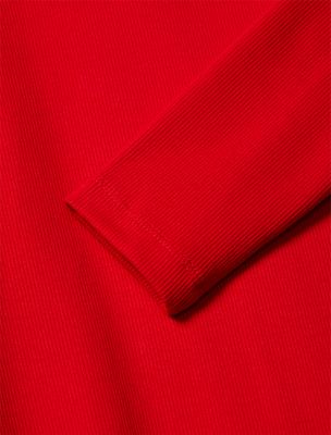 chinese red turtleneck ribbed tee for men calvin klein