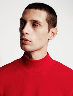 multi turtleneck ribbed tee for men calvin klein