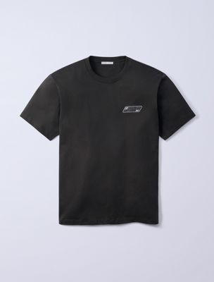grey jung kook for calvin klein logo badge relaxed t-shirt for men calvin klein