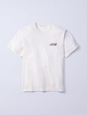 white jung kook for calvin klein logo badge relaxed t-shirt for men calvin klein