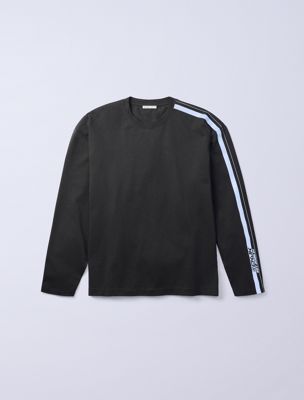 grey jung kook for calvin klein racing stripe relaxed t-shirt for men calvin klein