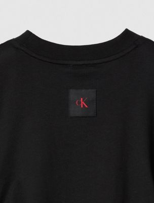 black ruched slim t-shirt for women calvin klein