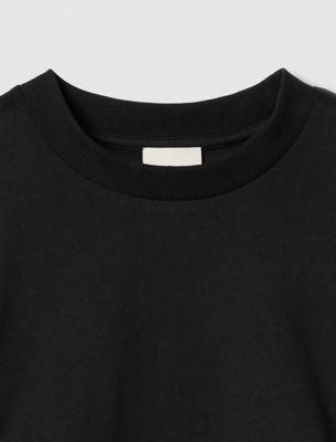 black ruched slim t-shirt for women calvin klein