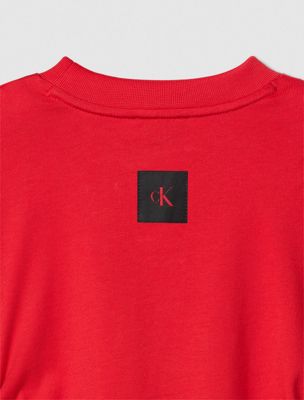 chinese red ruched slim t-shirt for women calvin klein