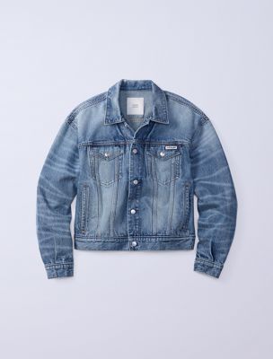 blue jung kook for calvin klein 90s denim trucker jacket for men 