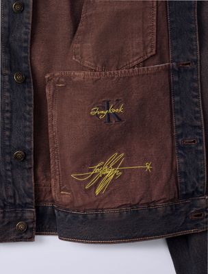 rebel jung kook for calvin klein 90s denim trucker jacket for men 