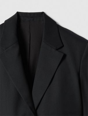 black relaxed tailored blazer for women calvin klein