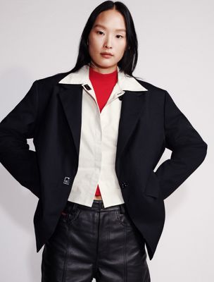 multi relaxed tailored blazer for women calvin klein