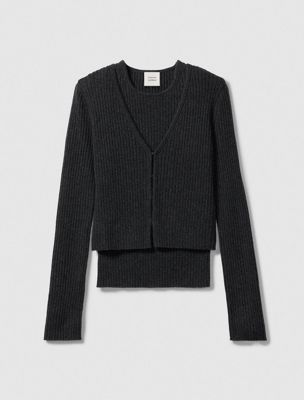 asphalt cashmere 2-in-1 cardigan set for women calvin klein