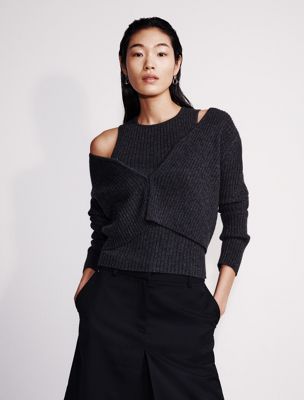 multi cashmere 2-in-1 cardigan set for women calvin klein