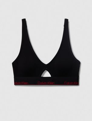 black modern cotton lightly lined triangle bralette for women calvin klein