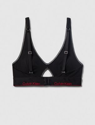 black modern cotton lightly lined triangle bralette for women calvin klein