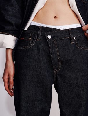 rinse 90s asymmetric jeans for women calvin klein