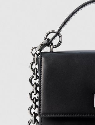 black leather crossbody bag for women calvin klein