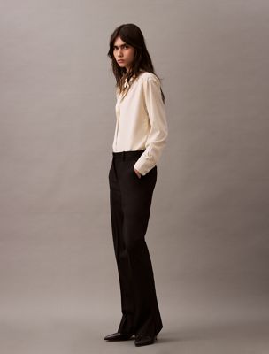 black beauty classic wool gabardine trouser for women calvin klein