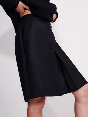 black wool blend tailored skirt for women calvin klein