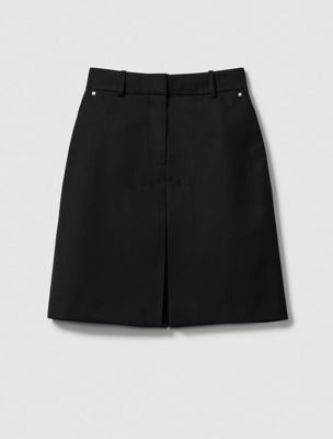 black wool blend tailored skirt for women calvin klein