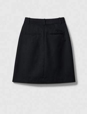 black wool blend tailored skirt for women calvin klein