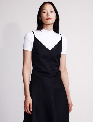 black wool blend tailored dress for women calvin klein