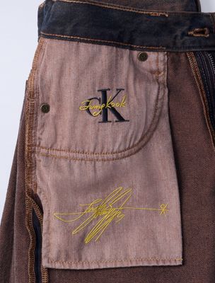 dusk jung kook for calvin klein low rise baggy jeans for women 