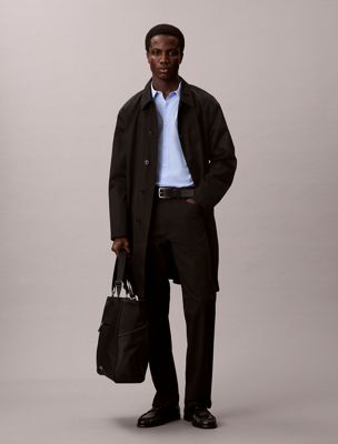 blue slim striped cotton stretch shirt for men calvin klein