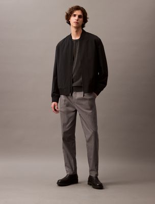 grey technisch gebreid t-shirt met ronde hals voor heren - calvin klein