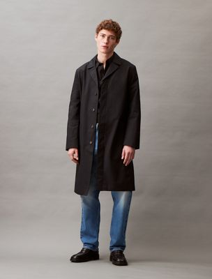 black classic trench coat for men calvin klein