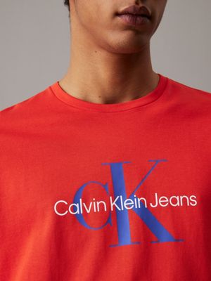 red alert monogram t-shirt for men calvin klein jeans