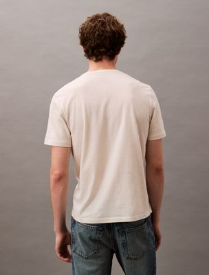 chalk cotton silk tee for men calvin klein