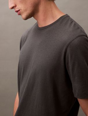 dark slate gray cotton silk tee for men calvin klein