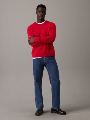 scarlet sage classic cashmere crewneck sweater for men calvin klein