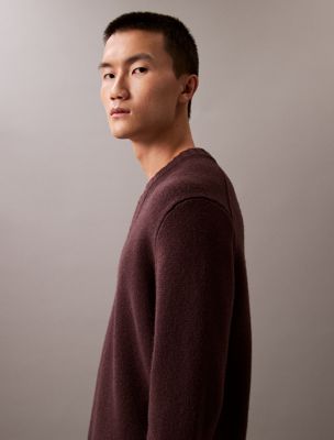 raisin wool blend v-neck jumper for men calvin klein