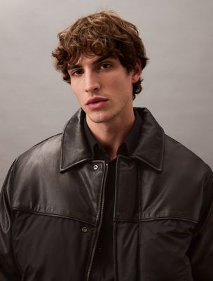 vulcan leather nylon puffer for men calvin klein