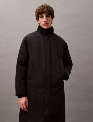 black beauty padded stretch nylon parka for men calvin klein