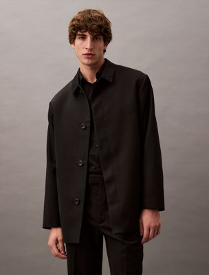 black beauty drop shoulder twill jacket for men calvin klein