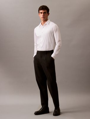 black beauty soft pleat tailored trousers for men calvin klein