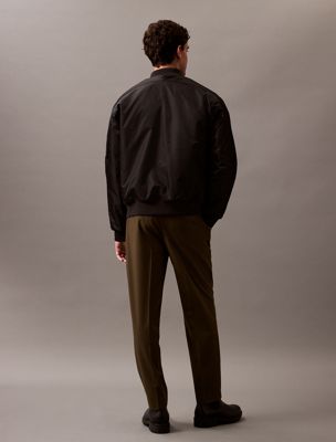 black soft pleat tailored trousers for men calvin klein