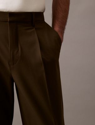 tarmac soft pleat tailored trousers for men calvin klein